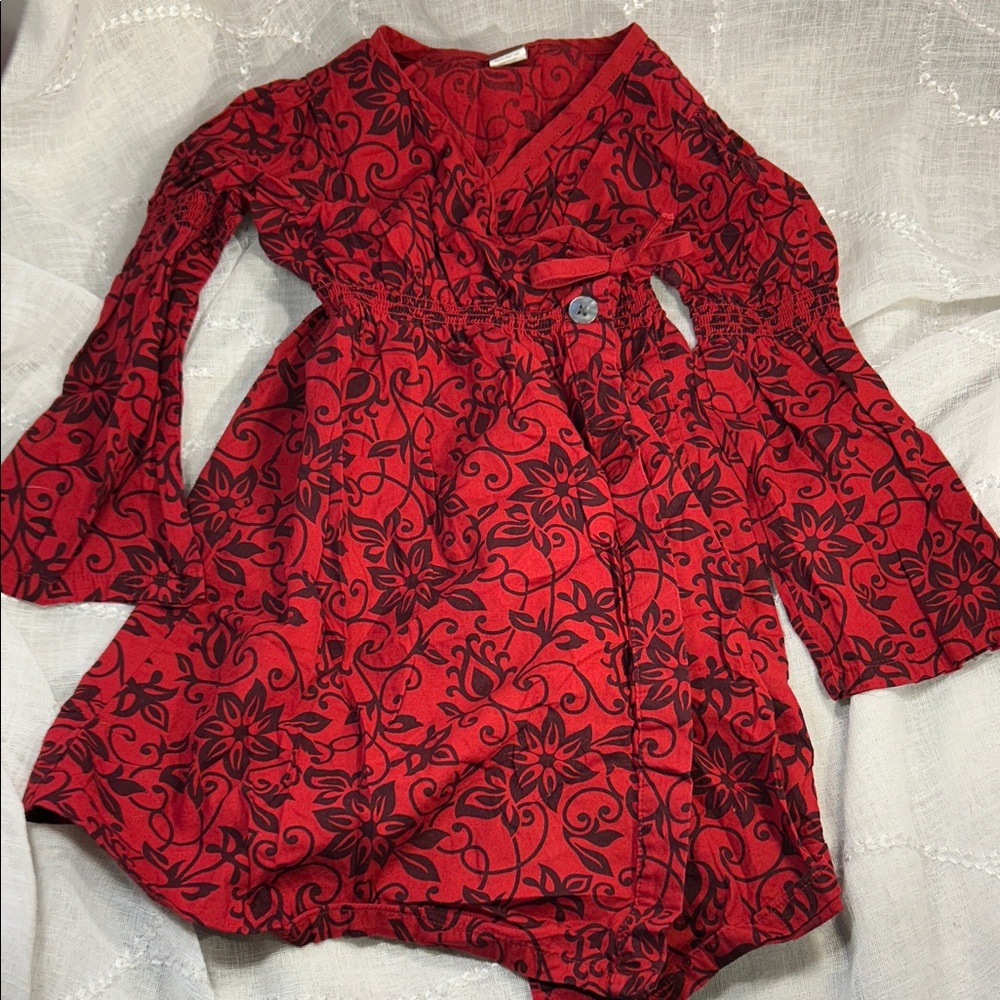 Tea collection wrap around cotton dress almost NEW size 4